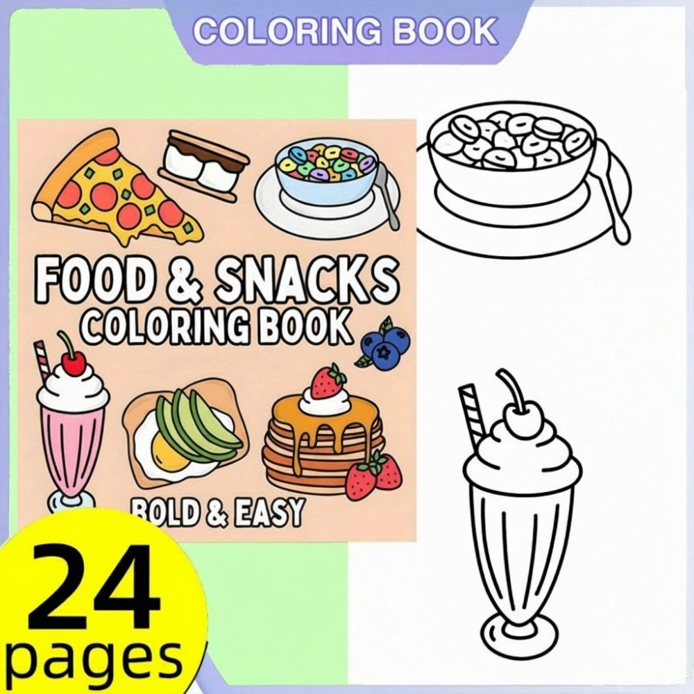Food And Snacks Coloring Book Bold And Easy - Buku Mewarnai Makanan dan Camilan 24