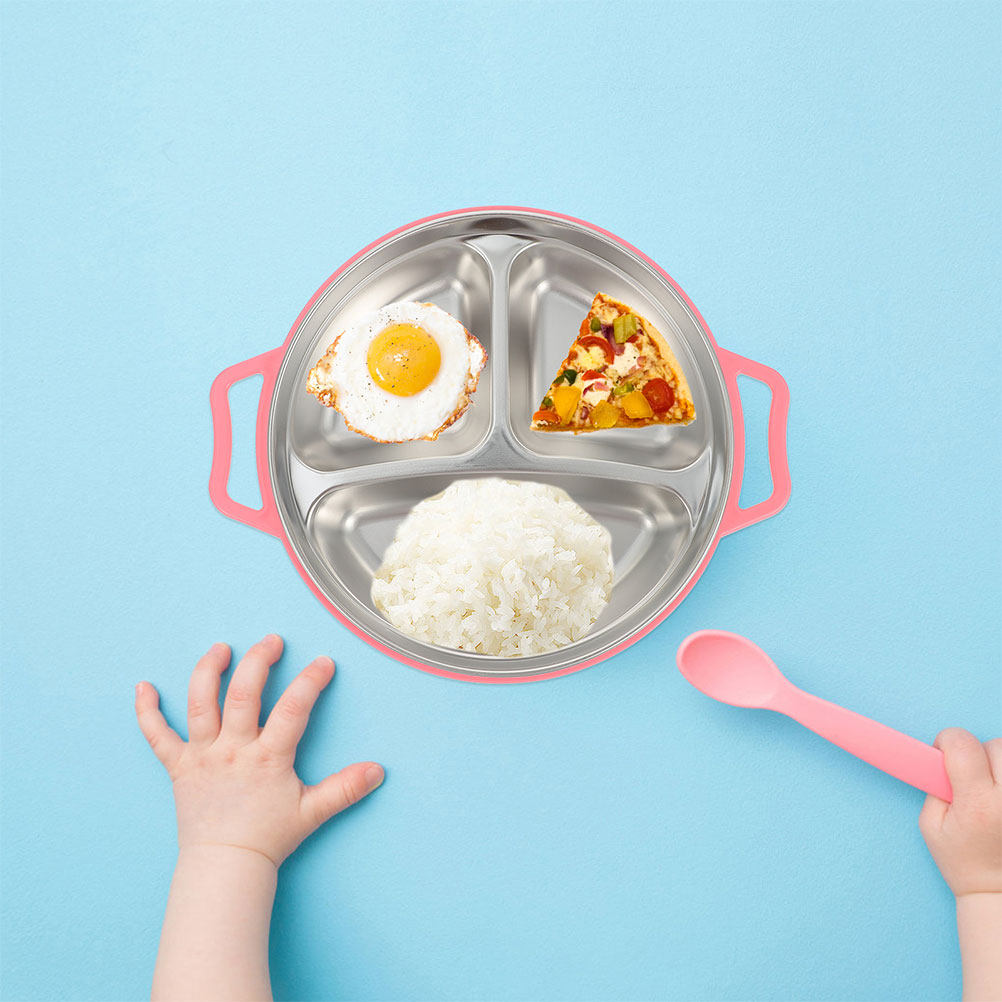 Food Snacks For Kids - Piring Makan Anak dari Baja Anti