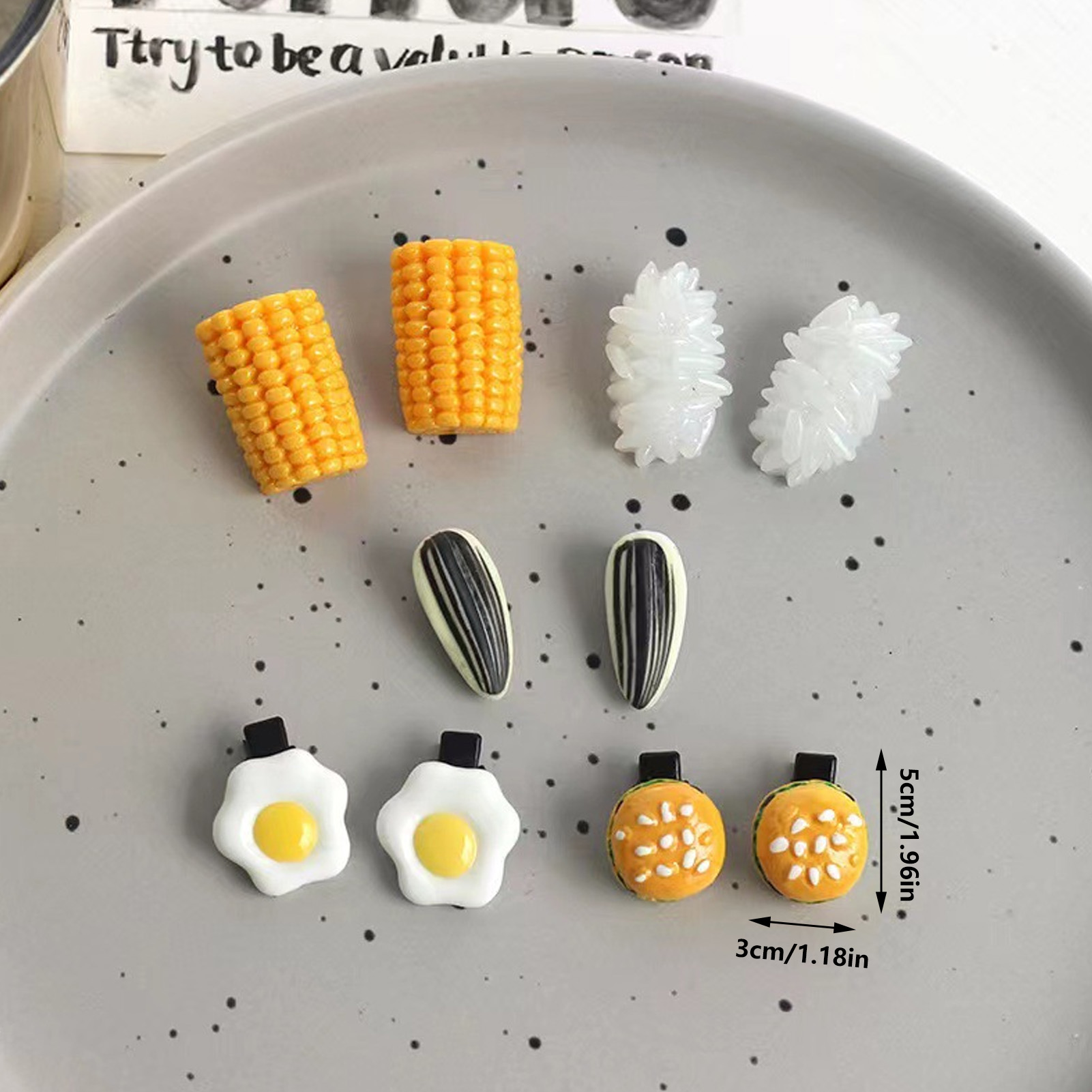 Set Jepit Rambut Mini Bentuk M - Food Snacks For Kids ulasan dan harga
