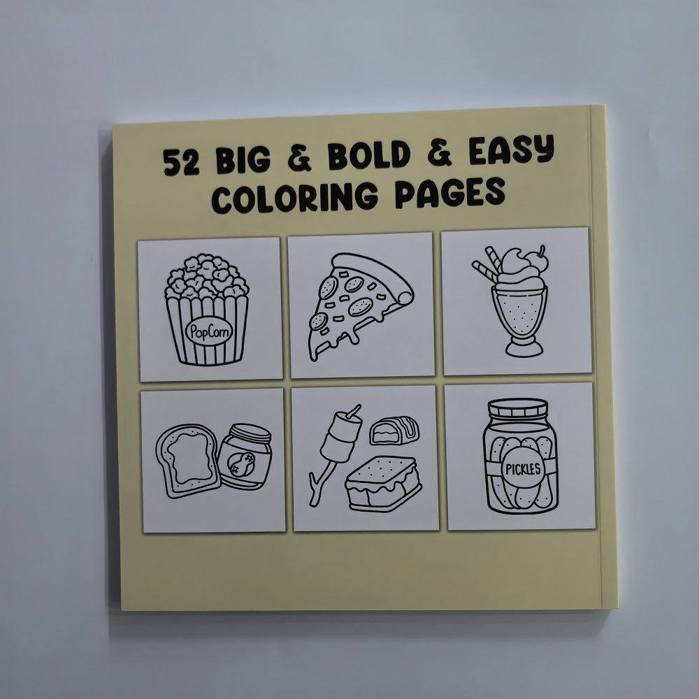 Buku Mewarnai Makanan, Minuman - Food And Snacks Coloring Book Bold And Easy ulasan dan harga