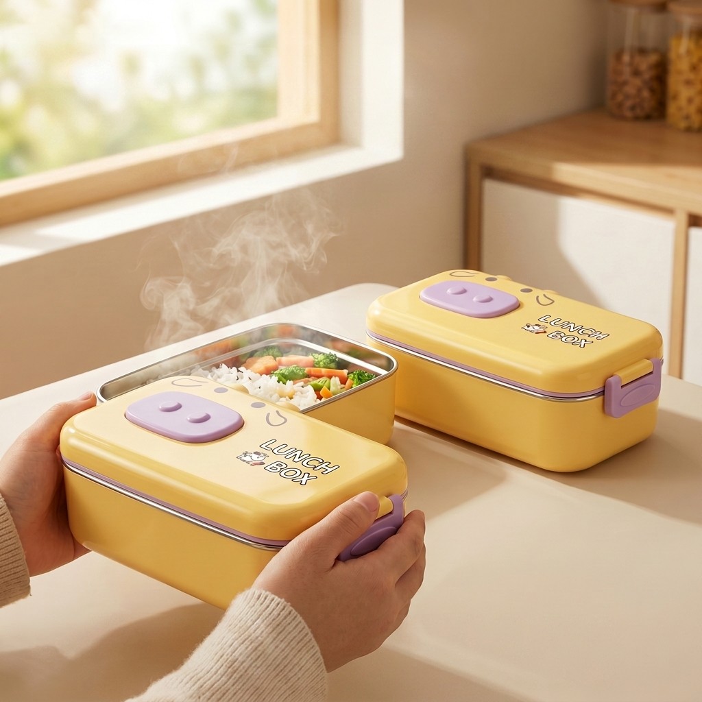 Kotak Bento Baja Tahan Karat 3 - Food Snacks For Kids ulasan dan harga