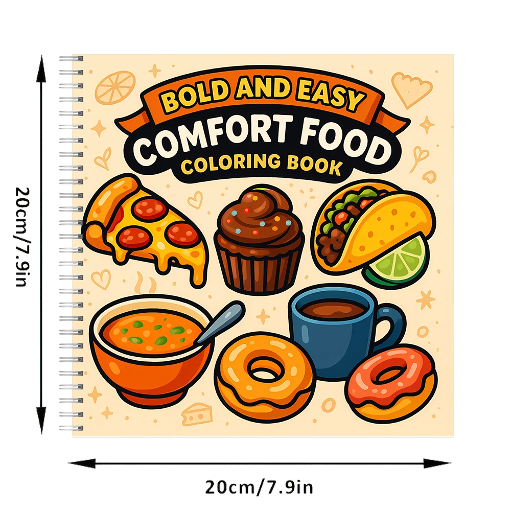 Buku Mewarnai Comfort Food unt - Food And Snacks Coloring Book Bold And Easy ulasan dan harga