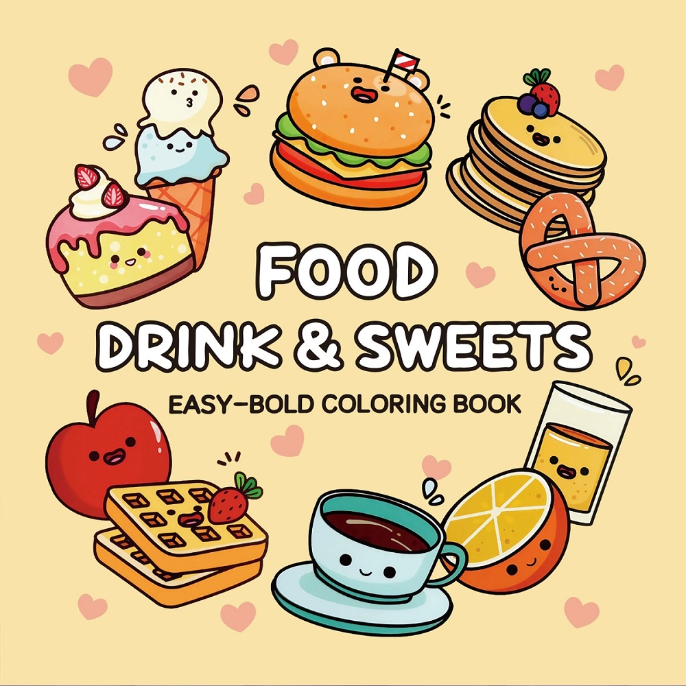 Buku Mewarnai Mudah untuk Dewa - Food And Snacks Coloring Book Bold And Easy ulasan dan harga