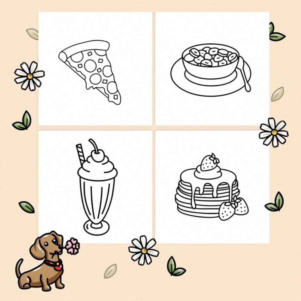 Buku Mewarnai Makanan dan Cami - Food And Snacks Coloring Book Bold And Easy ulasan dan harga
